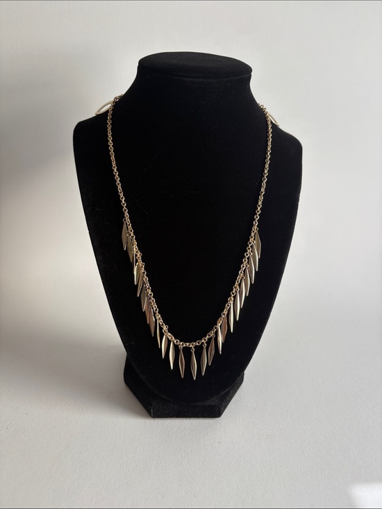 Jewelry - Gold Spike Fringe Necklace Layered Modern Statement Women Jewelry